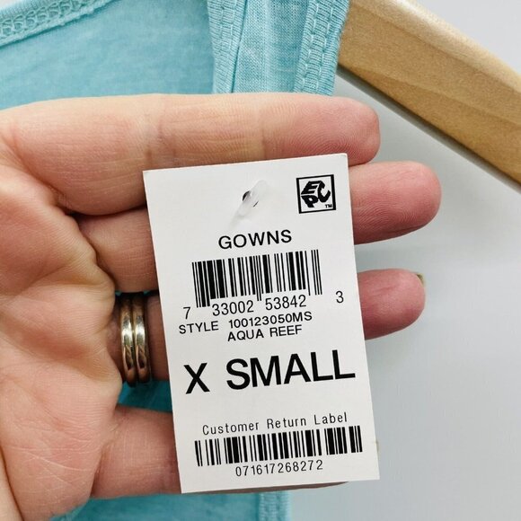 Alfani Womens Size XS Scoop Neck Ultra-Soft Maxi Tank Nightgown in Aqua Reef $55 - Picture 7 of 9